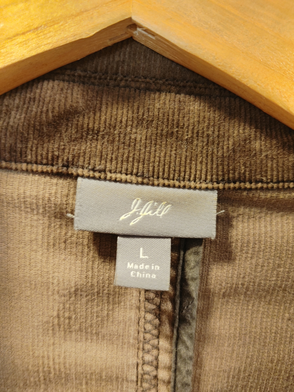 J. Jill Chocolate Brown Corduroy Button-Front Field Jacket - Large - Picture 3 of 4